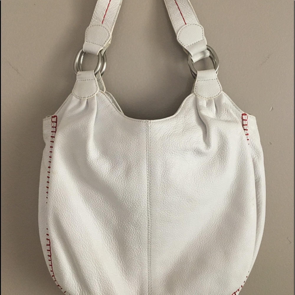 Nuovedive White Leather Shoulder Bag